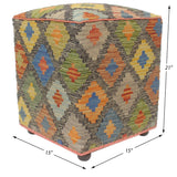 handmade Traditional Ottoman Gray Rust Hand-made SQUARE handmade ottoman pouf