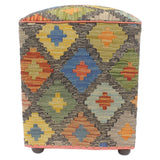 handmade Traditional Ottoman Gray Rust Hand-made SQUARE handmade ottoman pouf