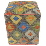 handmade Traditional Ottoman Gray Rust Hand-made SQUARE handmade ottoman pouf