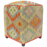 Rustic Macey Handmade Kilim Upholstered Ottoman