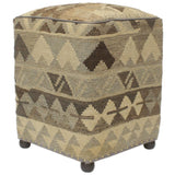 Boho Chic Lorelai Handmade Kilim Upholstered Ottoman