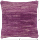 handmade Modern Purple Beige Hand-Woven SQUARE 100% WOOL Pillow