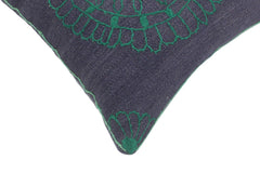 handmade  Pillow Blue Green Hand-Woven SQUARE 100% WOOL pillow
