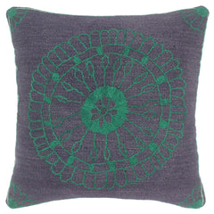 handmade  Pillow Blue Green Hand-Woven SQUARE 100% WOOL pillow
