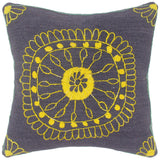 handmade  Pillow Blue Yellow Hand-Woven SQUARE 100% WOOL pillow