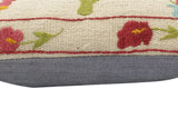 handmade  Pillow Beige Blue Hand-Woven SQUARE 100% WOOL pillow