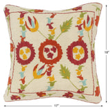 handmade  Pillow Beige Rust Hand-Woven SQUARE 100% WOOL pillow