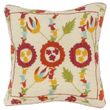 handmade  Pillow Beige Rust Hand-Woven SQUARE 100% WOOL pillow