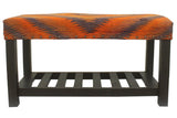 handmade Traditional Shoe Rack Rust Purple Hand-made RECTANGLE Vegetable dyed wool and wood  