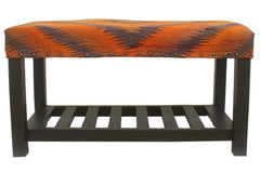 handmade Traditional Shoe Rack Rust Purple Hand-made RECTANGLE Vegetable dyed wool and wood  