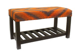 Antique Tamia Kilim upholstered Handmade wood Storage Bench