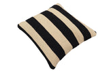 handmade Modern Pillow Beige Black Hand-Woven SQUARE 100% WOOL  Hand woven turkish pillow  2 x 2