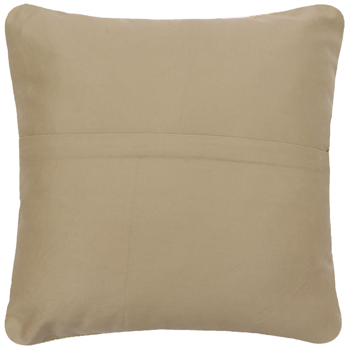 handmade Traditional Pillow Rust Blue Hand-Woven SQUARE 100% WOOL  Hand woven turkish pillow  2 x 2