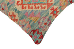 handmade Traditional Pillow Blue Red Hand-Woven SQUARE 100% WOOL  Hand woven turkish pillow  2 x 2