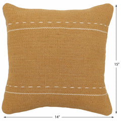handmade Modern Pillow Brown Beige Hand-Woven SQUARE 100% WOOL  Hand woven turkish pillow  2 x 2