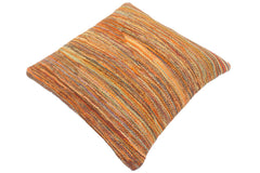 handmade Modern Pillow Rust Blue Hand-Woven SQUARE 100% WOOL  Hand woven turkish pillow  2 x 2