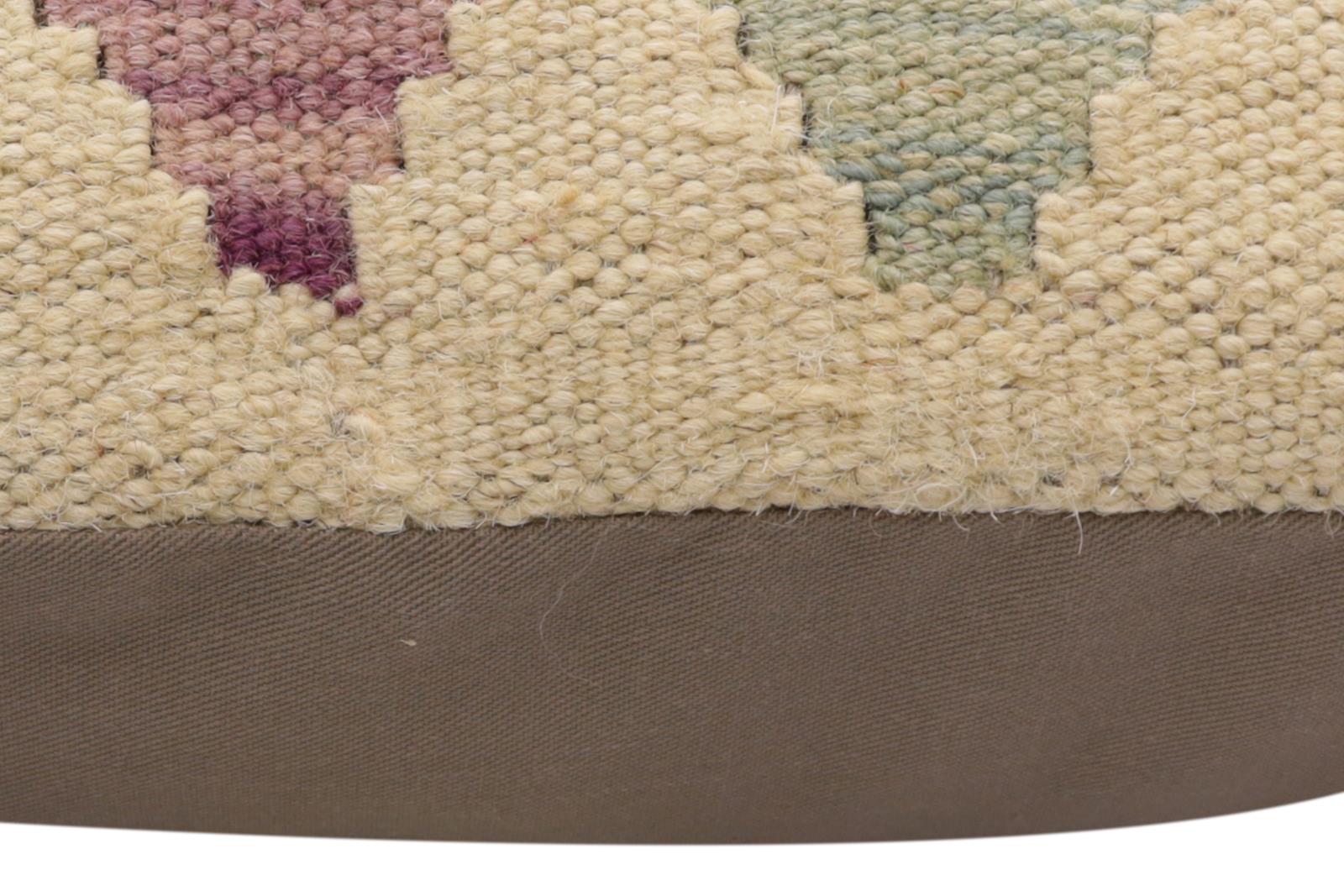 handmade Traditional Pillow Blue Rust Hand-Woven SQUARE 100% WOOL Hand woven turkish pillow2' x 2'