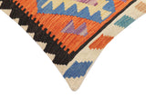 handmade Traditional Pillow Rust Blue Hand-Woven SQUARE 100% WOOL Hand woven turkish pillow2' x 2'