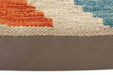 handmade Traditional Pillow Rust Blue Hand-Woven SQUARE 100% WOOL Hand woven turkish pillow2' x 2'