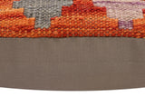 handmade Traditional Pillow Rust Blue Hand-Woven SQUARE 100% WOOL Hand woven turkish pillow2' x 2'