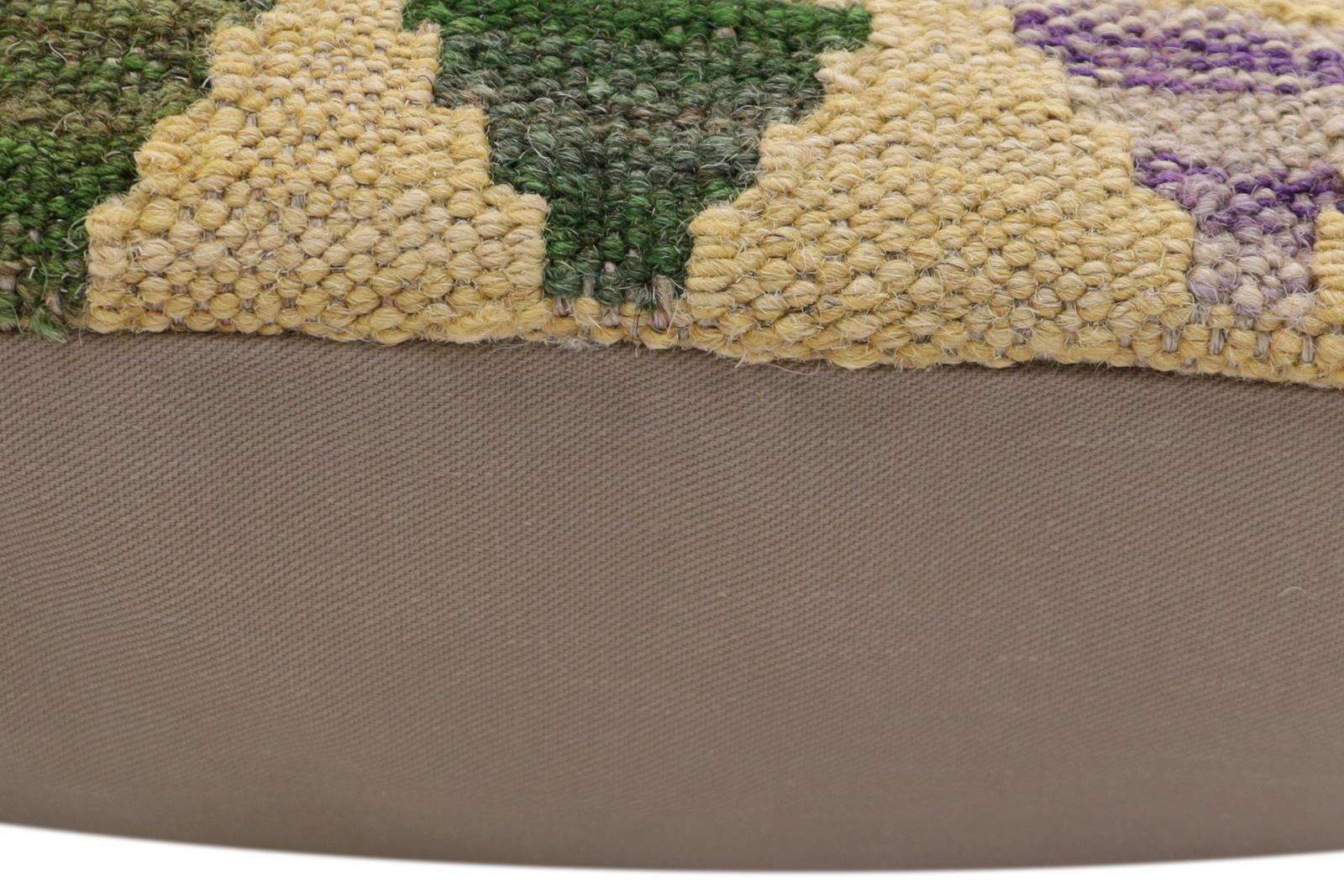 handmade Traditional Pillow Rust Blue Hand-Woven SQUARE 100% WOOL Hand woven turkish pillow2' x 2'