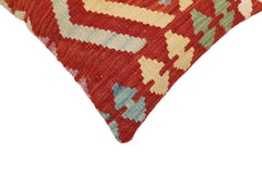 handmade Traditional Pillow Rust Blue Hand-Woven SQUARE 100% WOOL Hand woven turkish pillow2' x 2'