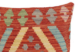 handmade Traditional Pillow Rust Blue Hand-Woven SQUARE 100% WOOL Hand woven turkish pillow2' x 2'