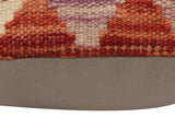 handmade Traditional Pillow Rust Blue Hand-Woven SQUARE 100% WOOL Hand woven turkish pillow2' x 2'