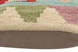 handmade Traditional Pillow Blue Red Hand-Woven SQUARE 100% WOOL Hand woven turkish pillow2' x 2'