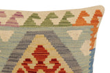 handmade Traditional Pillow Rust Blue Hand-Woven SQUARE 100% WOOL Hand woven turkish pillow2' x 2'