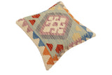 handmade Traditional Pillow Blue Rust Hand-Woven SQUARE 100% WOOL Hand woven turkish pillow2' x 2'