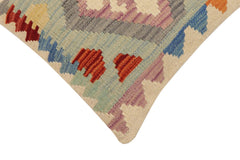 handmade Traditional Pillow Blue Rust Hand-Woven SQUARE 100% WOOL Hand woven turkish pillow2' x 2'