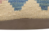 handmade Traditional Pillow Blue Rust Hand-Woven SQUARE 100% WOOL Hand woven turkish pillow2' x 2'