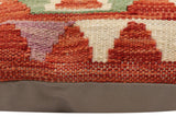 handmade Traditional Pillow Rust Blue Hand-Woven SQUARE 100% WOOL Hand woven turkish pillow2' x 2'