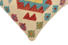 handmade Traditional Pillow Beige Red Hand-Woven SQUARE 100% WOOL Hand woven turkish pillow2' x 2'
