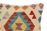 handmade Traditional Pillow Beige Red Hand-Woven SQUARE 100% WOOL Hand woven turkish pillow2' x 2'