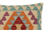 handmade Traditional Pillow Beige Blue Hand-Woven SQUARE 100% WOOL Hand woven turkish pillow2' x 2'