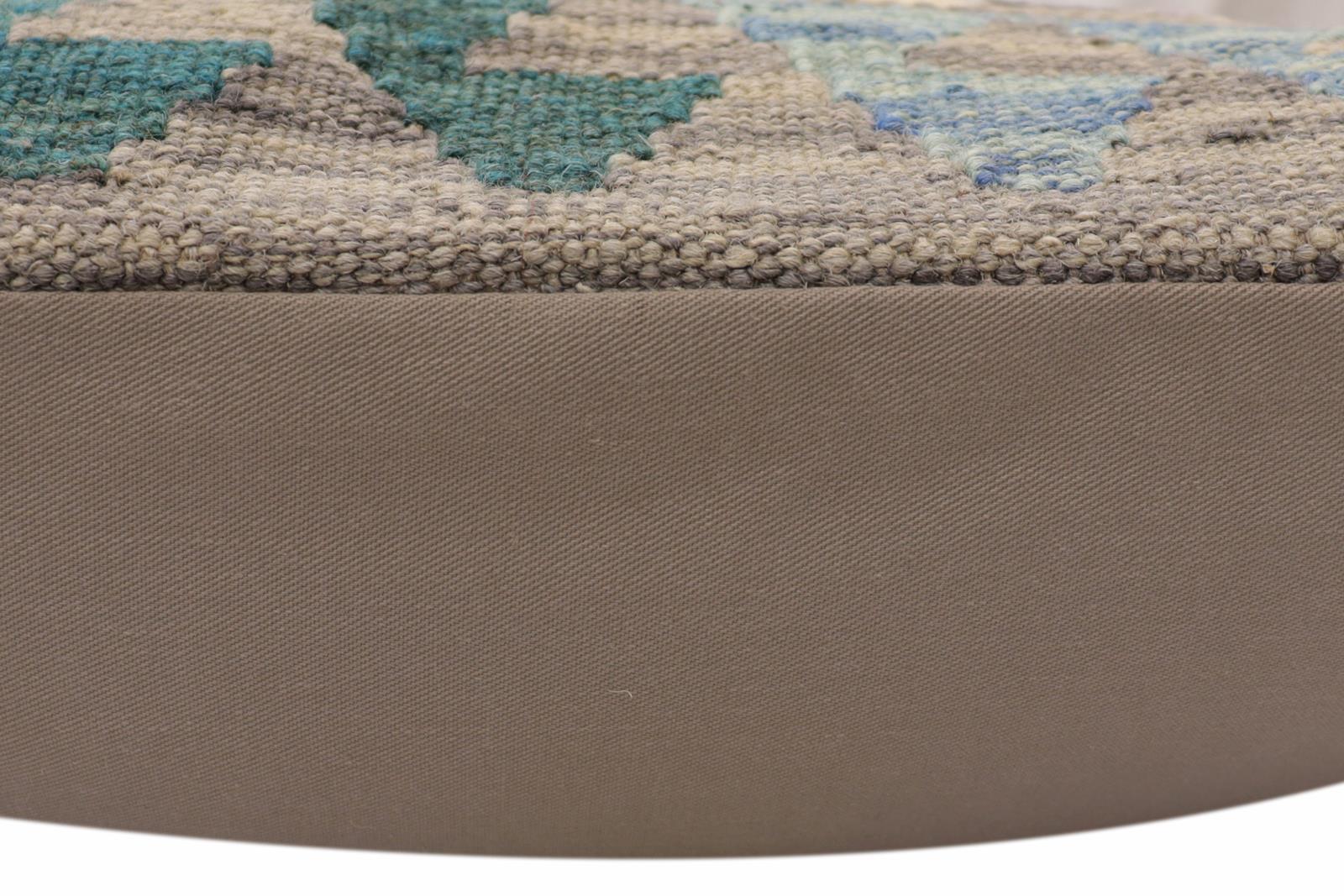 handmade Traditional Pillow Gray Rust Hand-Woven SQUARE 100% WOOL Hand woven turkish pillow2' x 2'