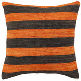 Modern Linear Turkish Lawrence hand-woven kilim pillow - 18 x 19