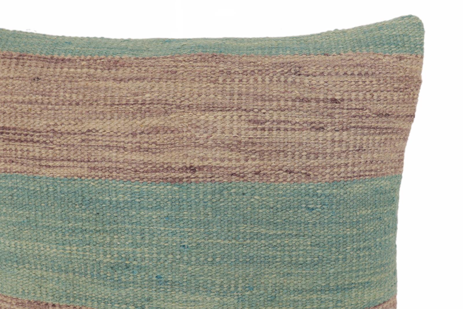 handmade Modern Pillow Teal Purple Hand-Woven SQUARE 100% WOOL  Hand woven turkish pillow  2 x 2