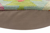 handmade Traditional Pillow Blue Rust Hand-Woven SQUARE 100% WOOL Hand woven turkish pillow2' x 2'