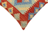 handmade Traditional Pillow Rust Blue Hand-Woven SQUARE 100% WOOL Hand woven turkish pillow2' x 2'