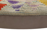 handmade Traditional Pillow Blue Rust Hand-Woven SQUARE 100% WOOL Hand woven turkish pillow2' x 2'