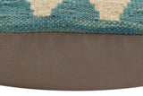 handmade Traditional Pillow Blue Rust Hand-Woven SQUARE 100% WOOL Hand woven turkish pillow2' x 2'