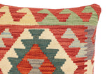 handmade Traditional Pillow Red Blue Hand-Woven SQUARE 100% WOOL Hand woven turkish pillow2' x 2'