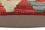handmade Traditional Pillow Red Blue Hand-Woven SQUARE 100% WOOL Hand woven turkish pillow2' x 2'