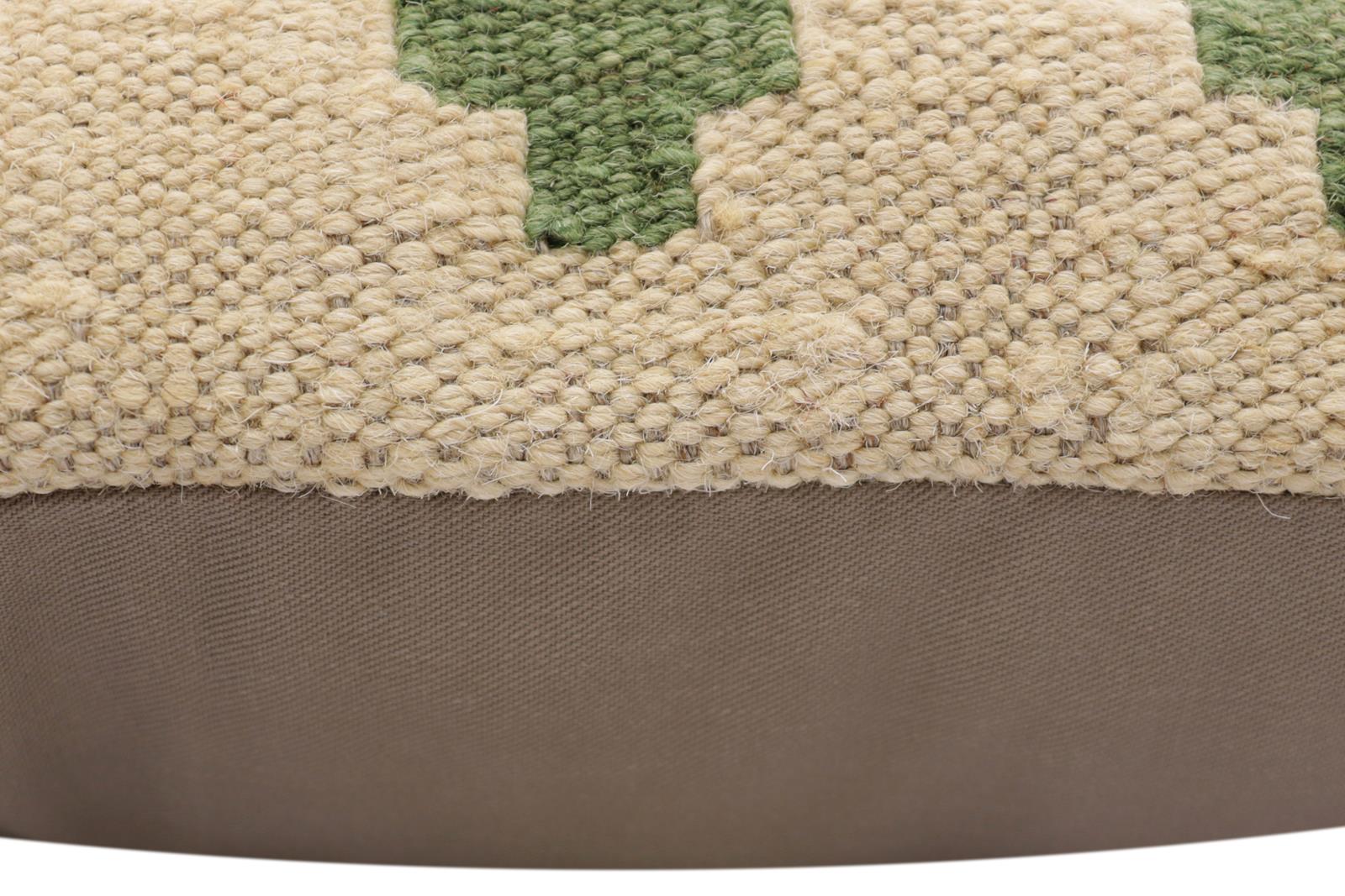 handmade Traditional Pillow Beige Gray Hand-Woven SQUARE 100% WOOL  Hand woven turkish pillow  2 x 2