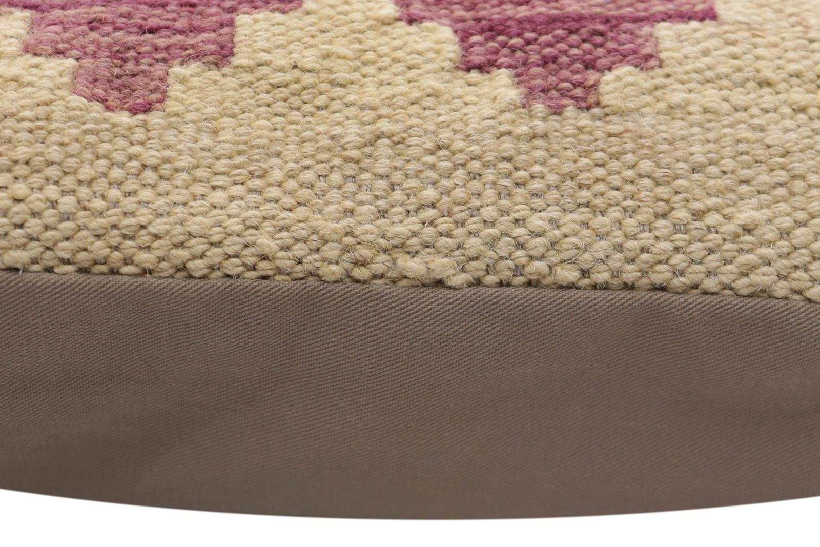 handmade Traditional Pillow Rust Blue Hand-Woven SQUARE 100% WOOL Hand woven turkish pillow2' x 2'