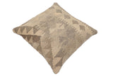 handmade Traditional Pillow Beige Gray Hand-Woven SQUARE 100% WOOL Hand woven turkish pillow2' x 2'