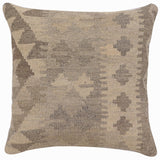 handmade Traditional Pillow Beige Gray Hand-Woven SQUARE 100% WOOL Hand woven turkish pillow2' x 2'